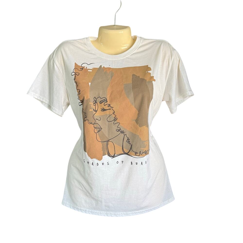ModernLux Shades of Beauty Graphic T-Shirt White Women’s Medium